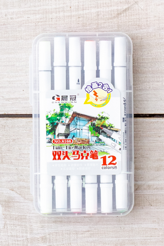 Набір фломастерів двосторонній 12 кольорів